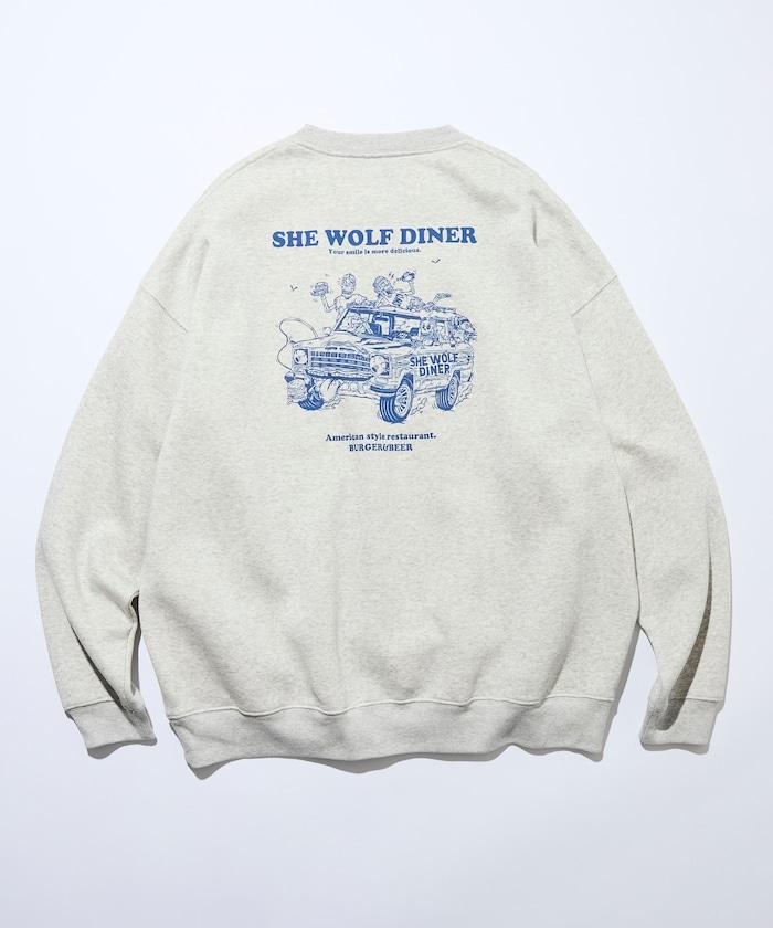 SHE WOLF DINER×FREAK'S STORE 聯名 別注 後背印花 衛衣