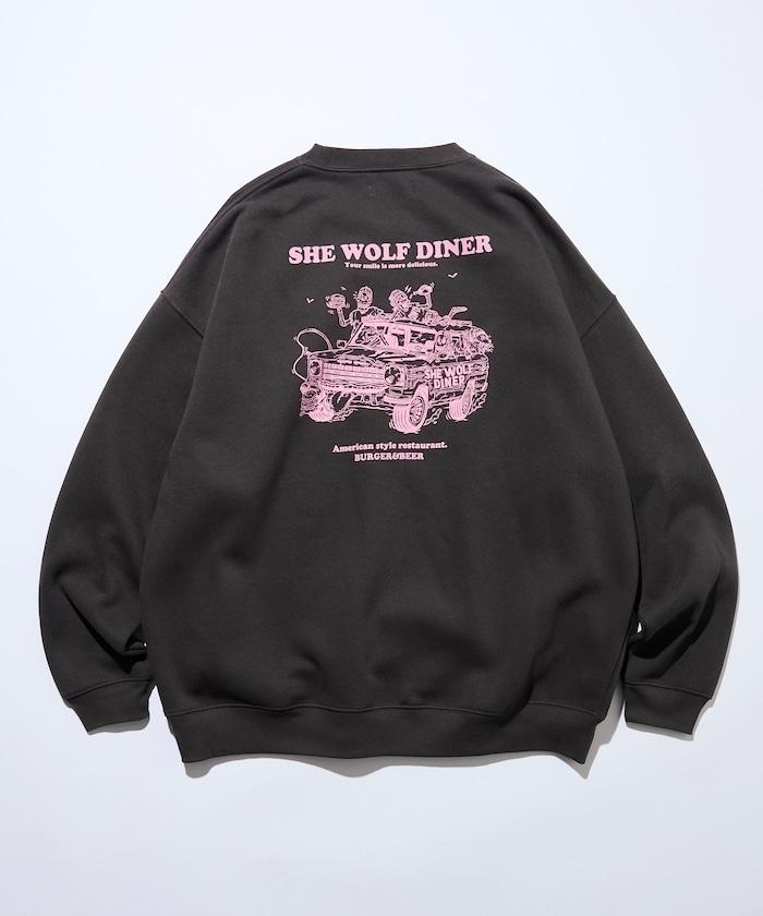 SHE WOLF DINER×FREAK'S STORE 聯名 別注 後背印花 衛衣