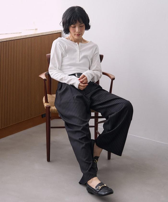 FREAK'S STORE INKEEP 溫度調節機能付き ヘンリーネック 長袖カットソー Tシャツ