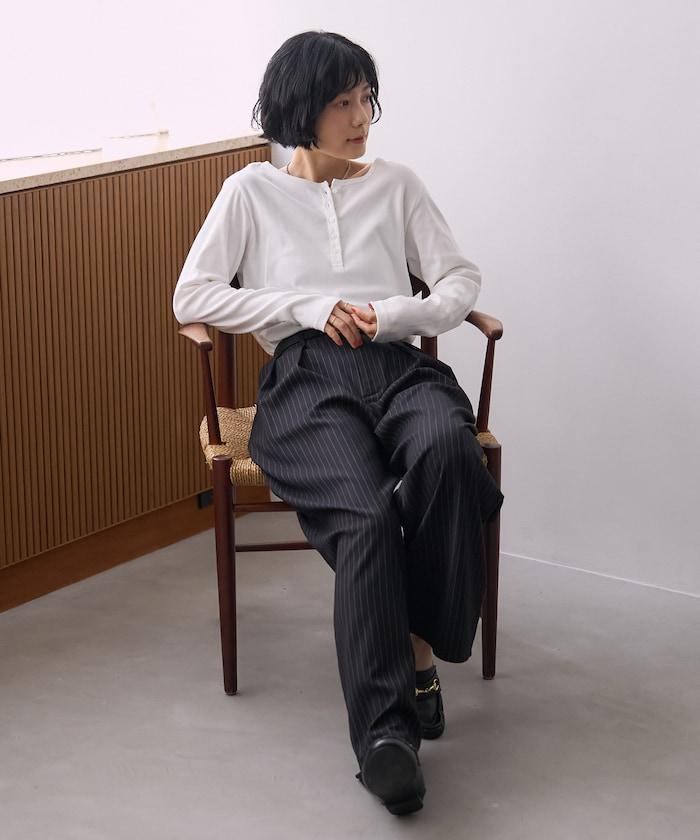 FREAK'S STORE INKEEP 溫度調節機能付き ヘンリーネック 長袖カットソー Tシャツ
