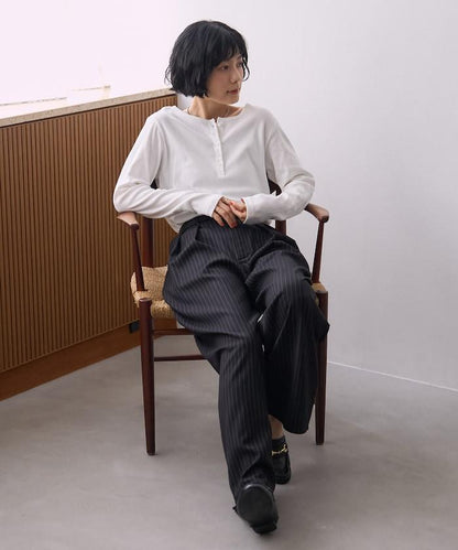 FREAK'S STORE INKEEP 溫度調節機能付き ヘンリーネック 長袖カットソー Tシャツ