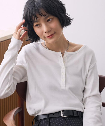FREAK'S STORE INKEEP 溫度調節機能付き ヘンリーネック 長袖カットソー Tシャツ