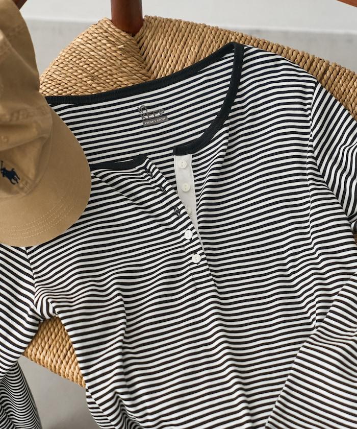 FREAK'S STORE INKEEP 溫度調節機能付き ヘンリーネック 長袖カットソー Tシャツ