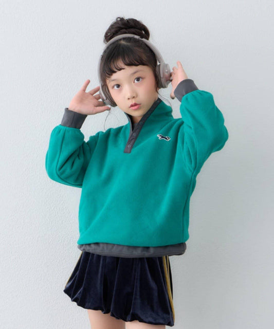 【KIDS】FOX×TYPY 拼色抓絨連帽外套 夾克