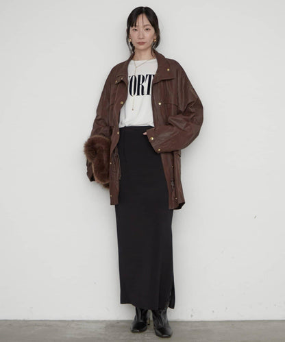 LOUNGEDRESS 羅紋Logo長袖T恤 女士休閒圓領純棉印花T恤