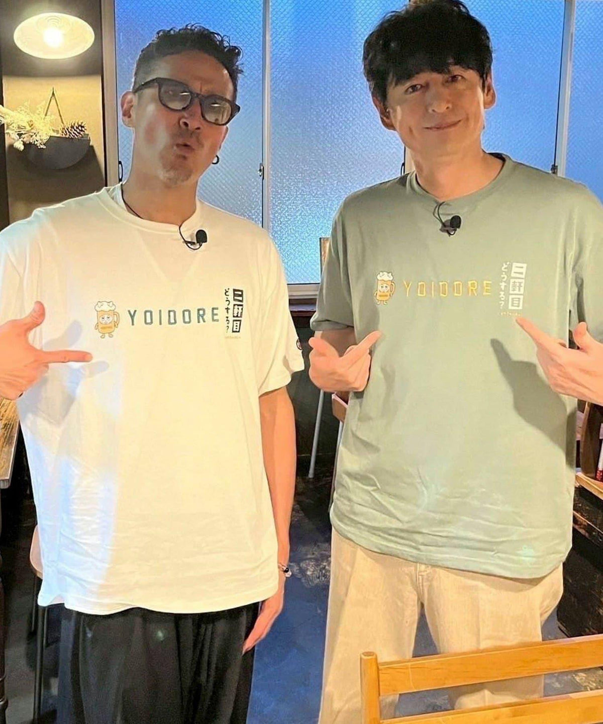 YOIDORE/ヨイドレ 二軒目どうする？コラボ Tシャツ 聯名企劃 寬鬆款 棉100% 休閒短袖T恤