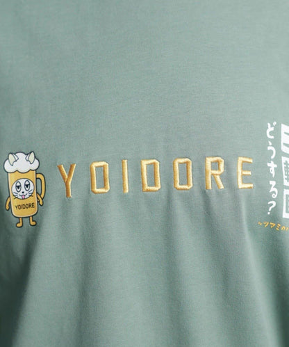 YOIDORE/ヨイドレ 二軒目どうする？コラボ Tシャツ 聯名企劃 寬鬆款 棉100% 休閒短袖T恤