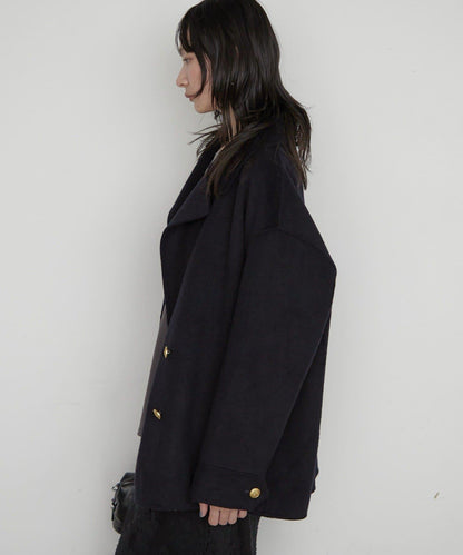 LOUNGEDRESS 羊毛混リバー仕立てミドル丈コート