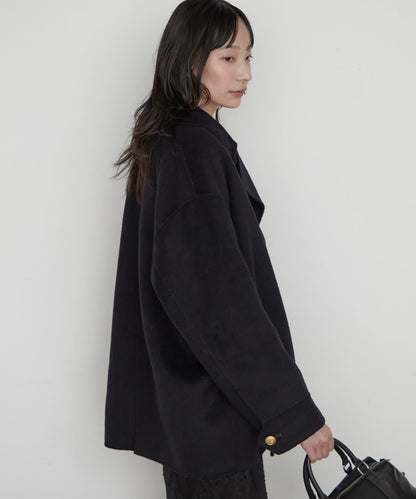 LOUNGEDRESS 羊毛混リバー仕立てミドル丈コート