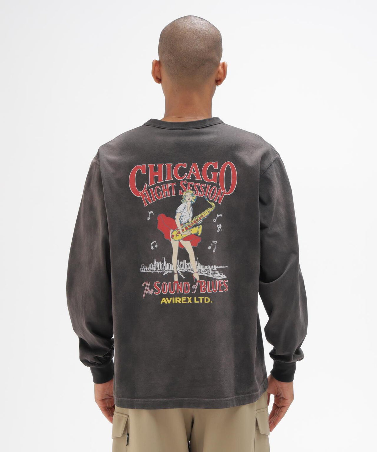 AVIREX 品牌直營限定 PIN-UP L/S T-SHIRT 長袖T恤 男士