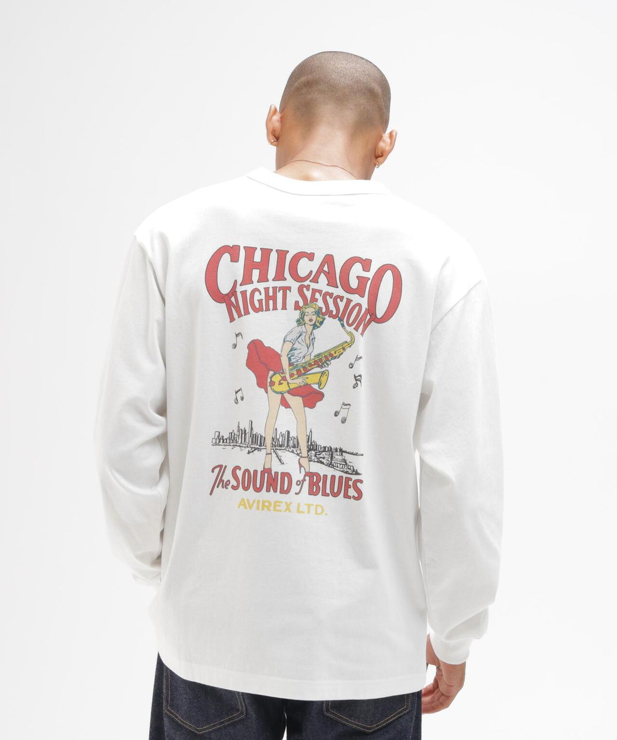 AVIREX 品牌直營限定 PIN-UP L/S T-SHIRT 長袖T恤 男士