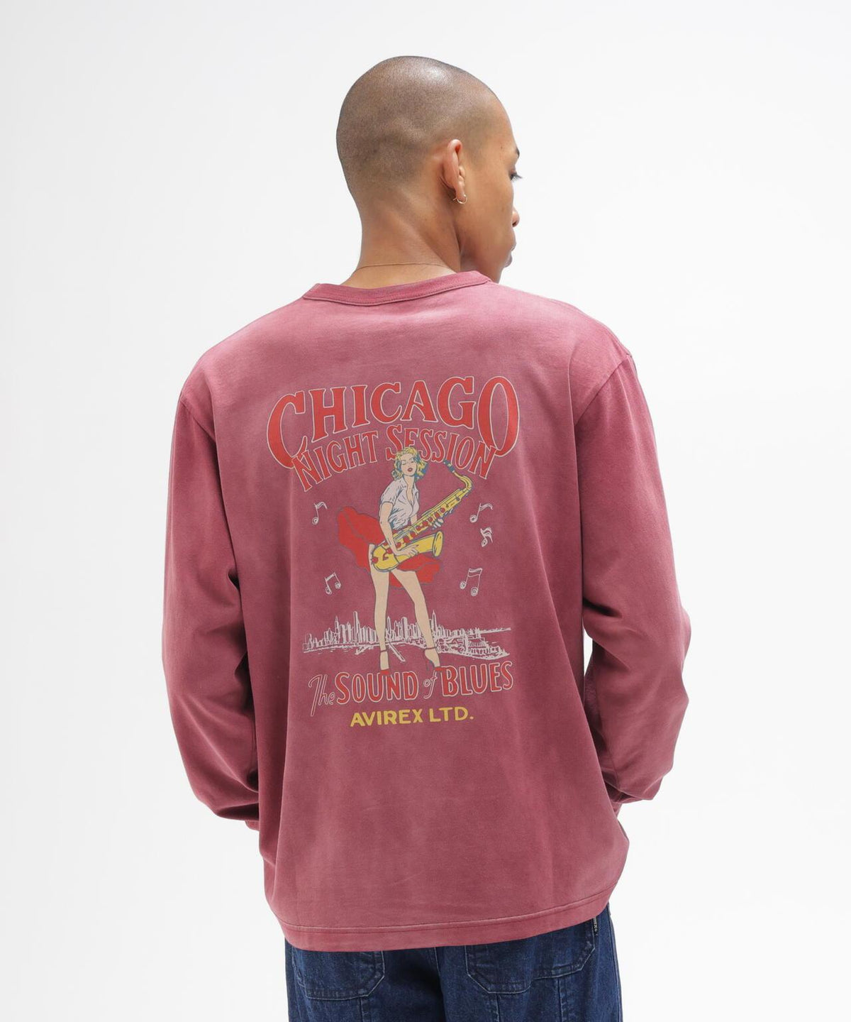 AVIREX 品牌直營限定 PIN-UP L/S T-SHIRT 長袖T恤 男士