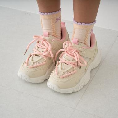 Lycee mine 運動鞋 女童 拼色 休閒鞋 網面 運動鞋