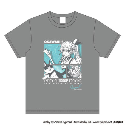 初音未來系列 OUTDOOR COOKING OKAWARI!! T恤 XL碼 純棉印花短袖