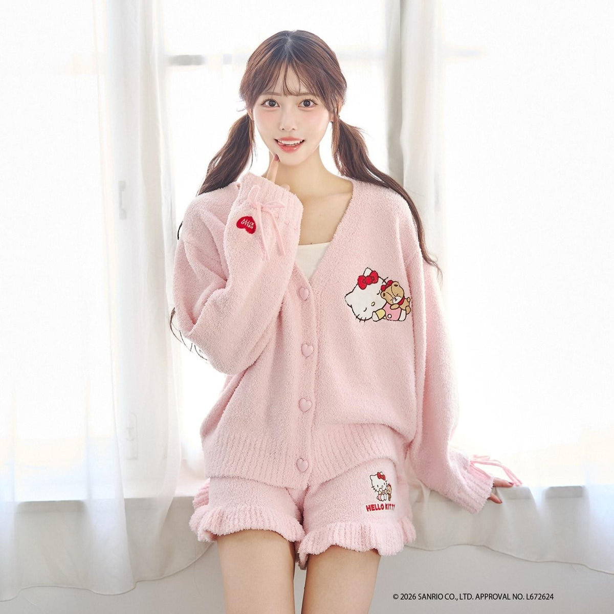 三麗鷗 Hello Kitty 聯名 睡夢小熊系列 柔軟針織開衫 女士