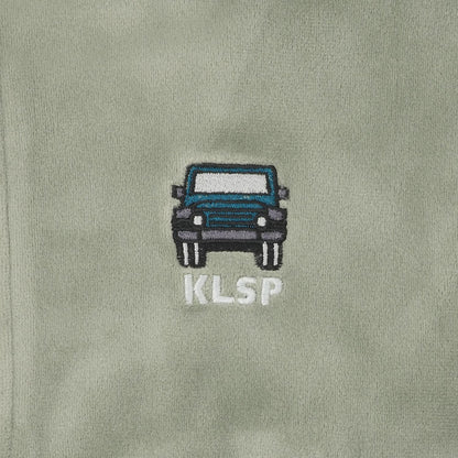 kladskap 兒童刺繡汽車天鵝絨拉鍊外套 運動風 彈力 聚酯纖維混紡