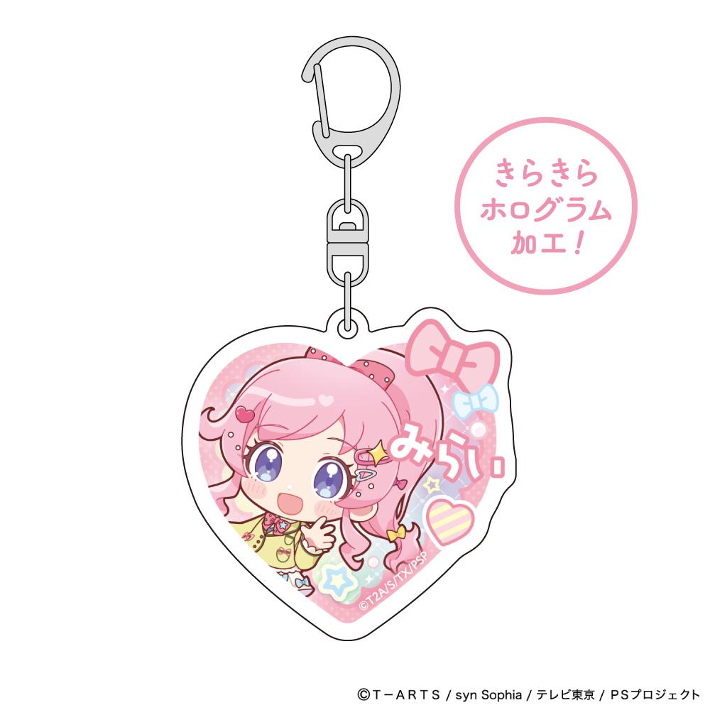 プリティーシリーズ 桃山みらい 制服アレンジ 閃光亞克力掛件 60mm