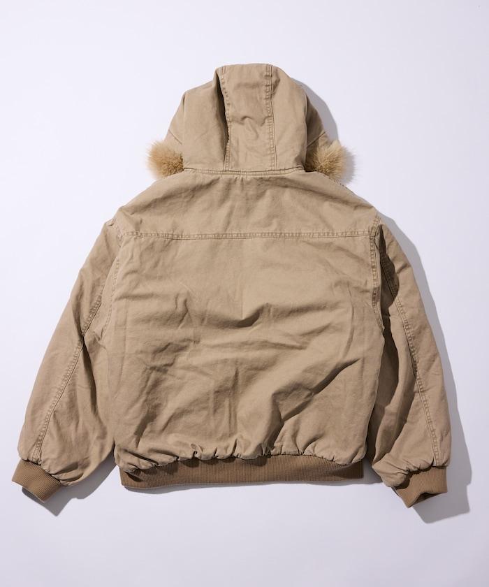 FREAK'S STORE 2way 仿皮草可拆卸連帽棉服夾克 軍裝風 連帽衫 棉服