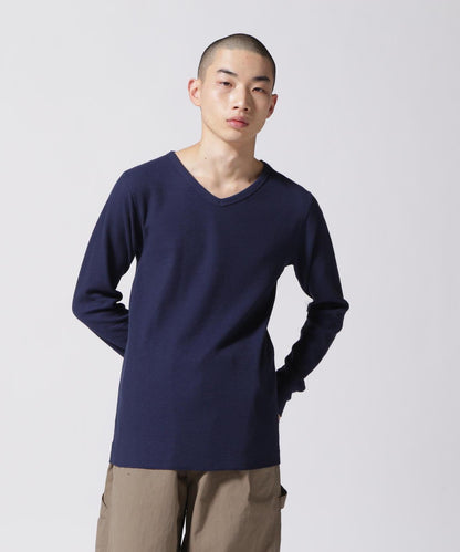 AVIREX DAILY WEAR V領長袖T恤 男士 滌棉混紡