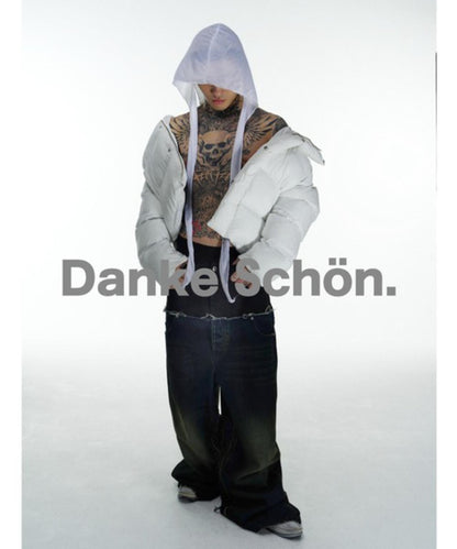 DankeSchon 短款連帽飛行員夾克 寬鬆保暖 街頭風 疊穿設計