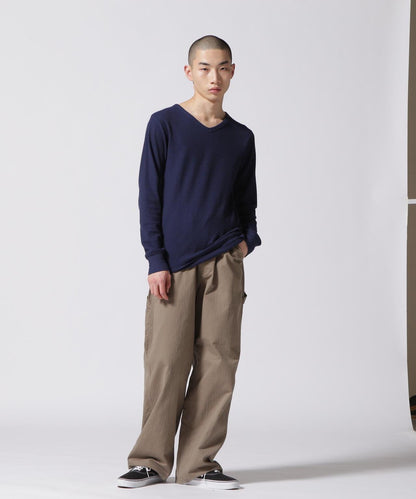 AVIREX DAILY WEAR V領長袖T恤 男士 滌棉混紡