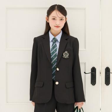 Lovetoxic 徽章裝飾西裝外套 卒服 畢業季 禮儀場合 聚會 発表會 演出服 100%聚酯纖維