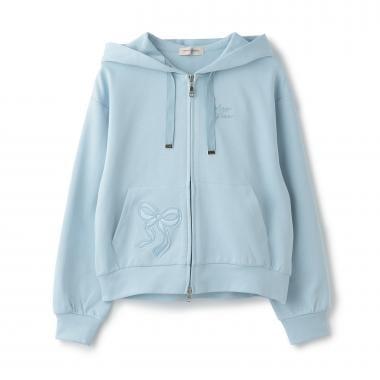 mezzo piano junior 連帽衫 休閒寬鬆 彈力棉混紡 拼色 抽繩 連帽衫 女童