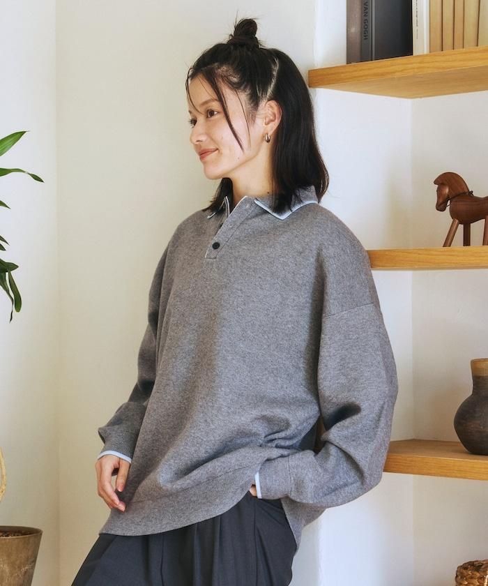 FREAK'S STORE 撞色假兩件 Polo 針織衫