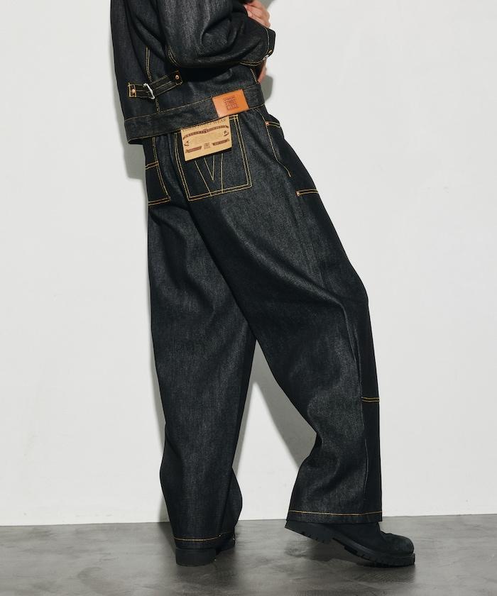 VISION STREET WEAR 2026秋冬款 撞色車線牛仔褲 闊腿褲 男 女 同款