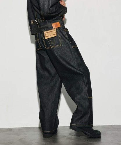 VISION STREET WEAR 2026秋冬款 撞色車線牛仔褲 闊腿褲 男 女 同款