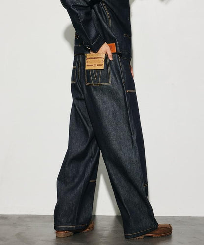 VISION STREET WEAR 2026秋冬款 撞色車線牛仔褲 闊腿褲 男 女 同款