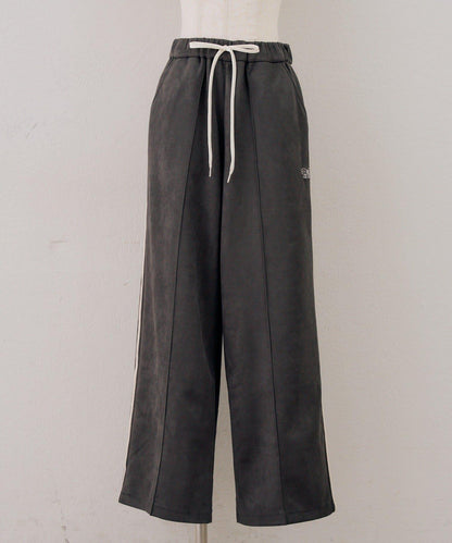 NICE CLAUP OLIVE des OLIVE OUTLET 側邊條紋長褲 闊腿褲 聚酯纖維混紡 106cm