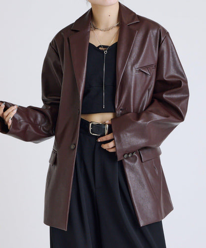 Lui's FEMME 26AW 合成皮革 テーラードジャケット