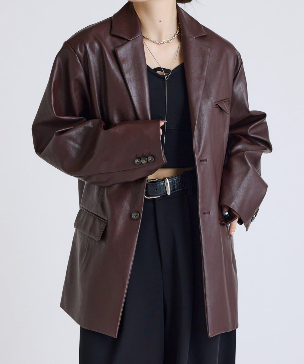 Lui's FEMME 26AW 合成皮革 テーラードジャケット