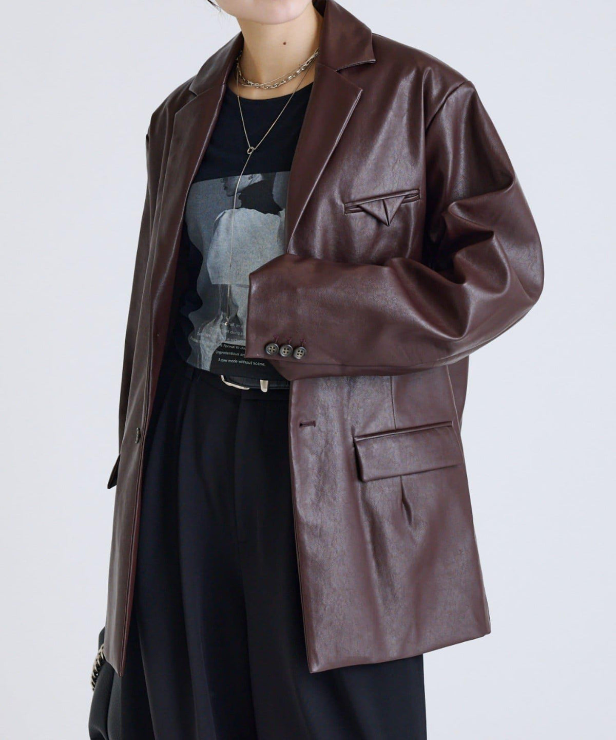 Lui's FEMME 26AW 合成皮革 テーラードジャケット