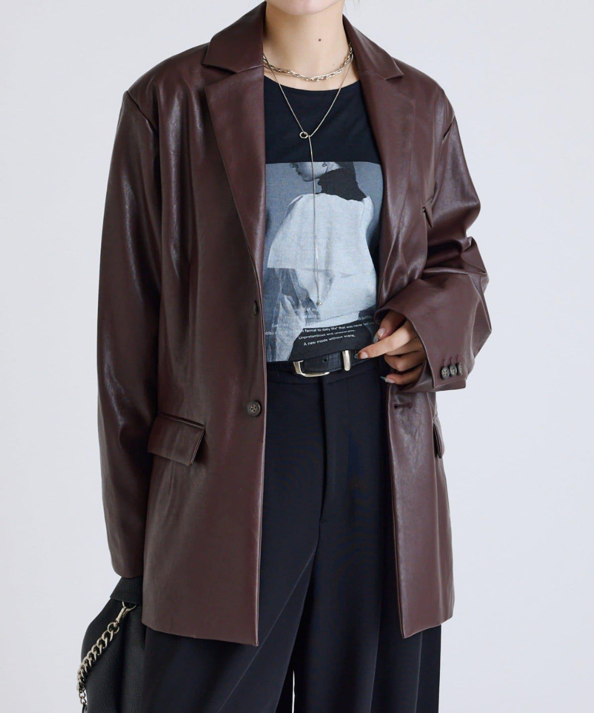Lui's FEMME 26AW 合成皮革 テーラードジャケット