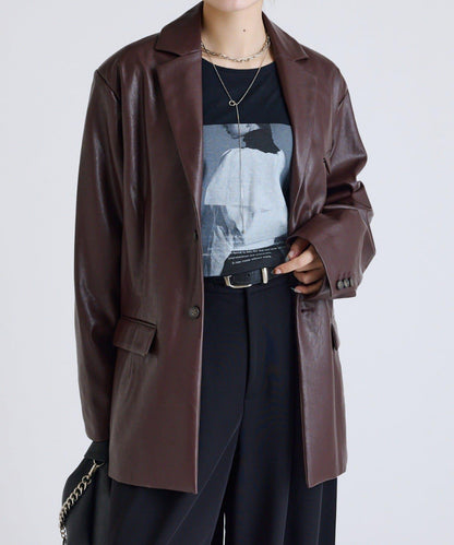 Lui's FEMME 26AW 合成皮革 テーラードジャケット