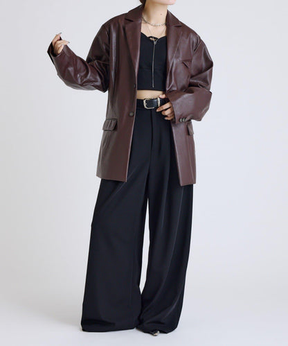 Lui's FEMME 26AW 合成皮革 テーラードジャケット