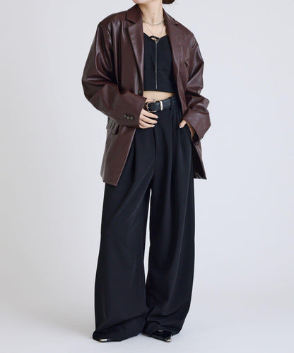 Lui's FEMME 26AW 合成皮革 テーラードジャケット