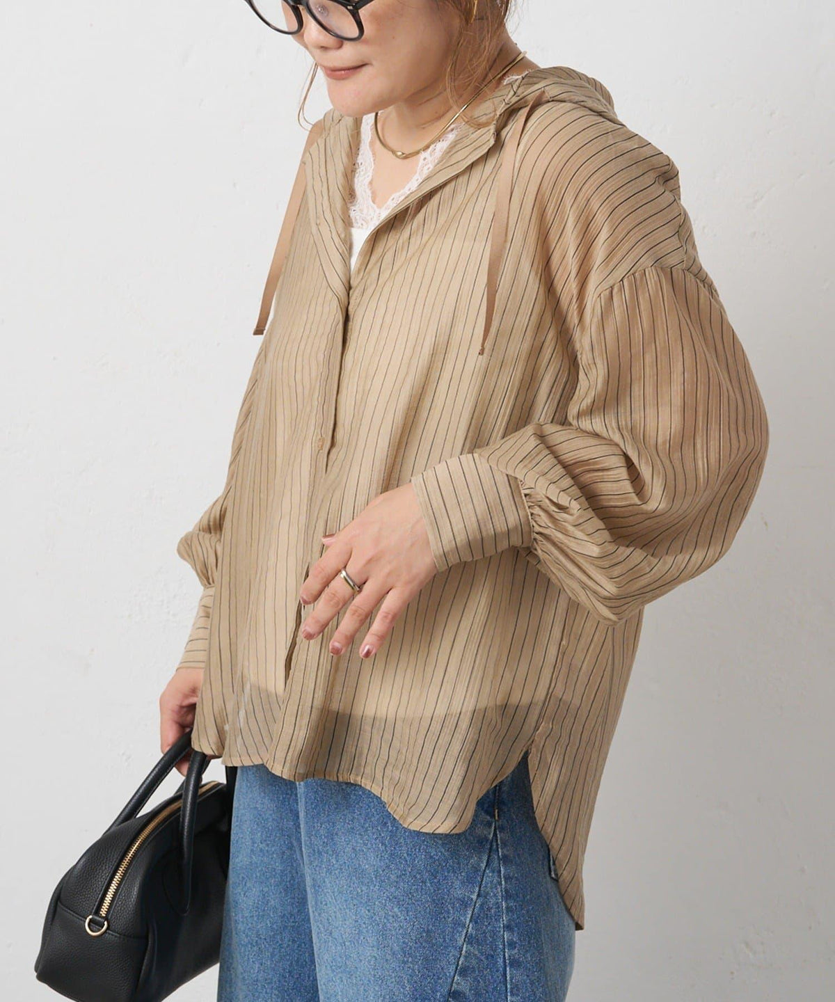 PUAL CE CIN 2026 AW VINTAGE REBELLION 系列 連帽襯衫 寬鬆透膚感 混紡 襯衫