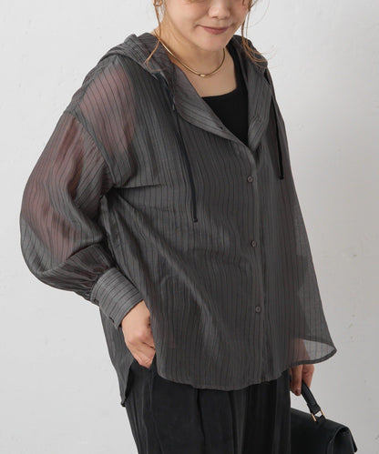 PUAL CE CIN 2026 AW VINTAGE REBELLION 系列 連帽襯衫 寬鬆透膚感 混紡 襯衫