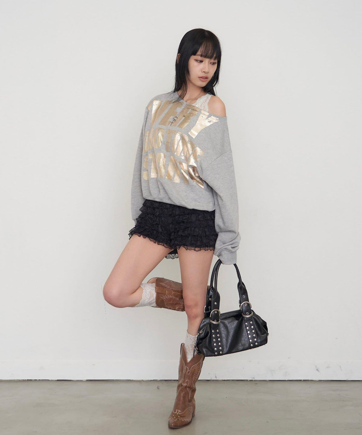 WHO'S WHO gallery 金屬logo印花圓領衛衣