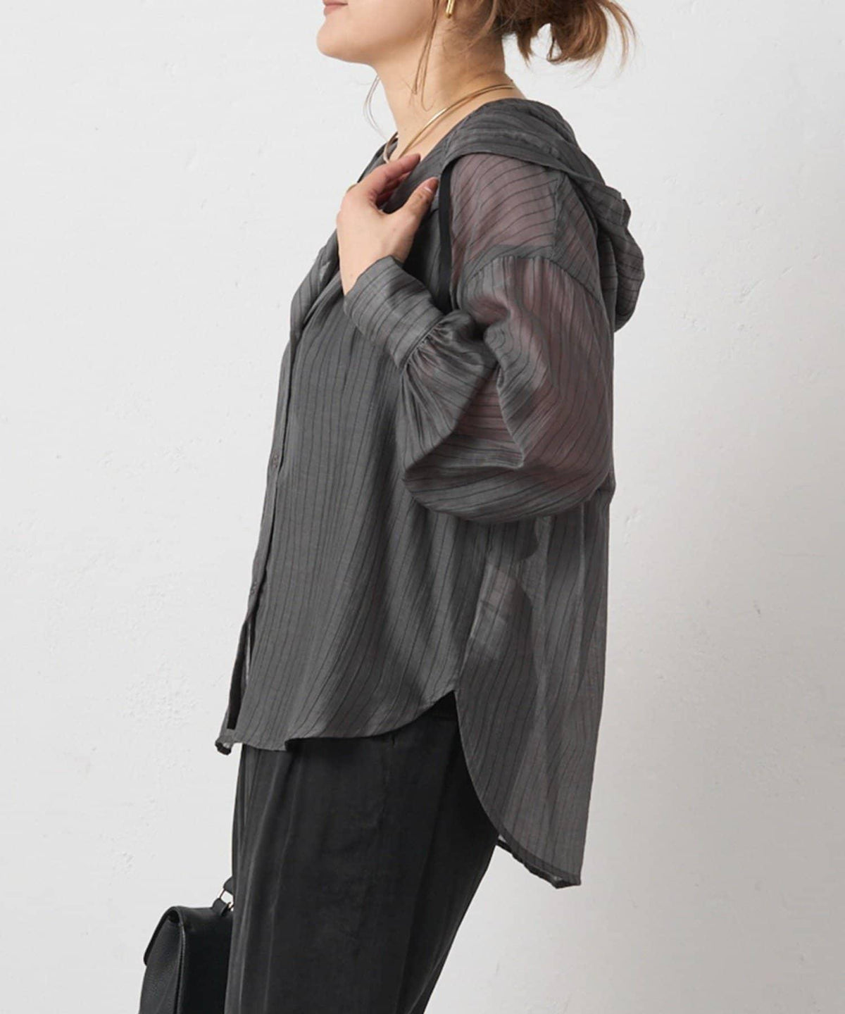 PUAL CE CIN 2026 AW VINTAGE REBELLION 系列 連帽襯衫 寬鬆透膚感 混紡 襯衫