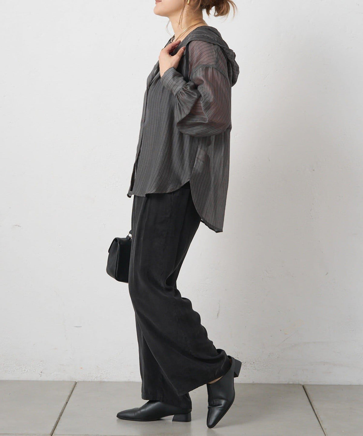 PUAL CE CIN 2026 AW VINTAGE REBELLION 系列 連帽襯衫 寬鬆透膚感 混紡 襯衫