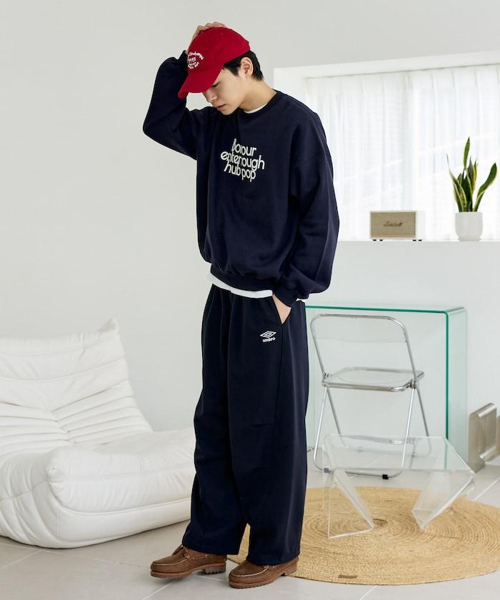 UMBRO × PUBLUX 聯名款 別注款 圓筒面料打褶寬鬆運動長褲