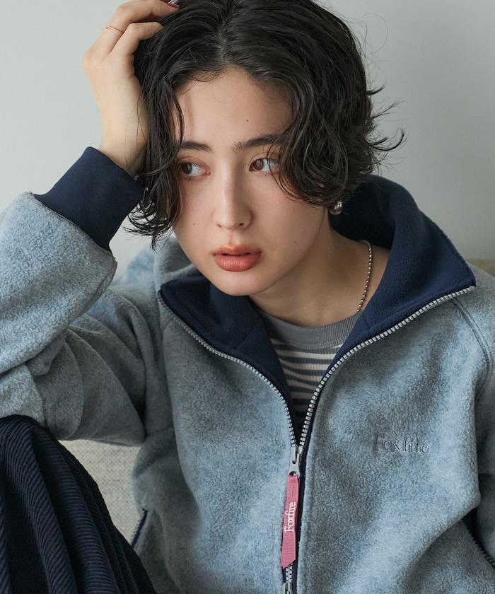 Foxfire × FREAK'S STORE 聯名款 拼色 連帽抓絨拉鍊夾克外套 夾克衫