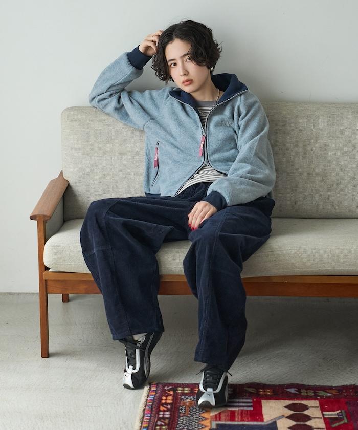 Foxfire × FREAK'S STORE 聯名款 拼色 連帽抓絨拉鍊夾克外套 夾克衫