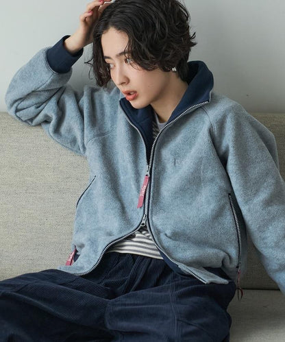 Foxfire × FREAK'S STORE 聯名款 拼色 連帽抓絨拉鍊夾克外套 夾克衫