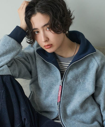 Foxfire × FREAK'S STORE 聯名款 拼色 連帽抓絨拉鍊夾克外套 夾克衫