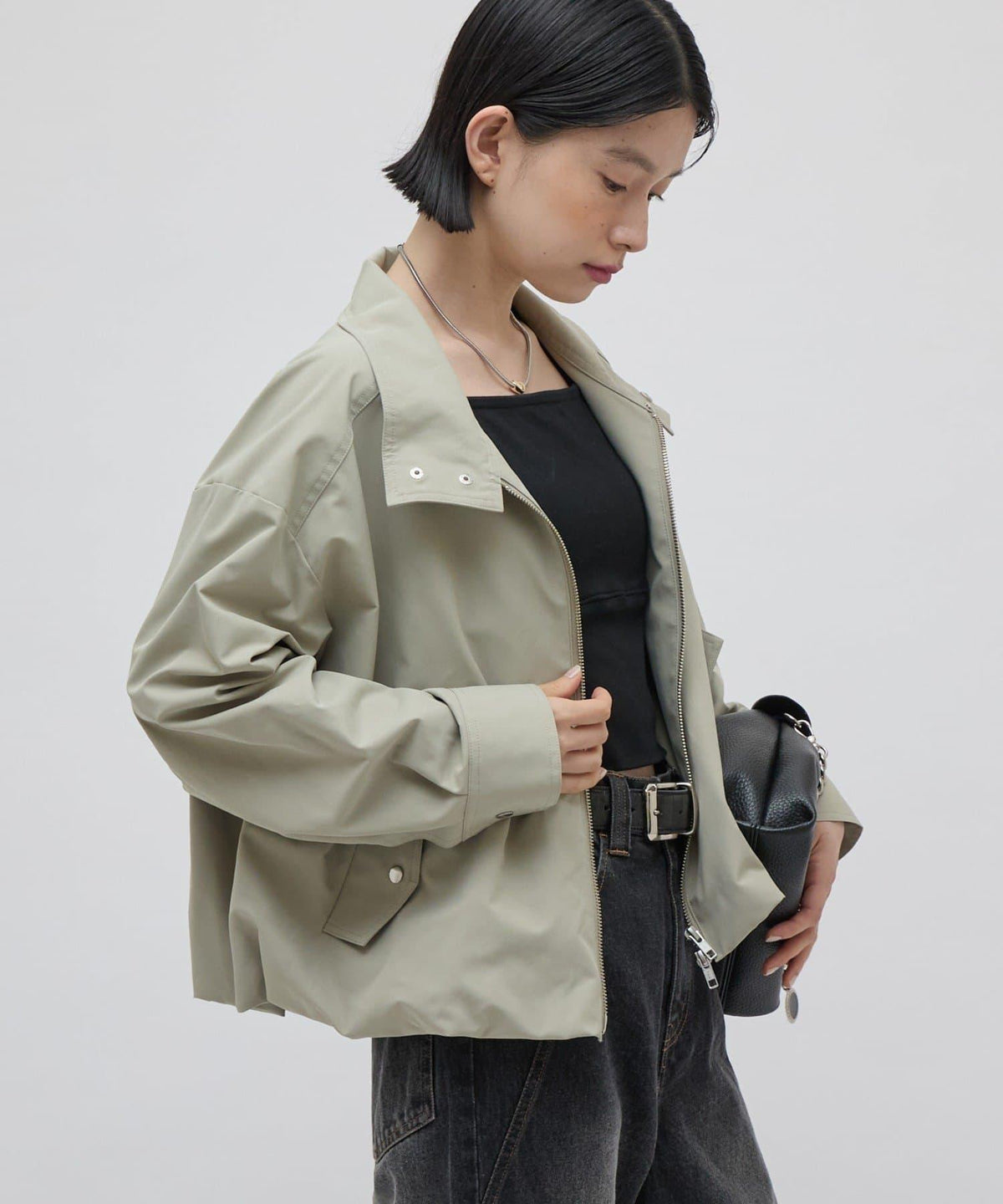 Lui's FEMME 26AW 寬鬆落肩抽繩下襬拉鍊夾克 外套